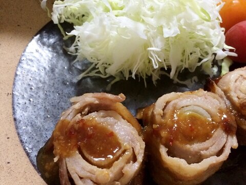 豚バラねぎ巻き〜焼豚風〜